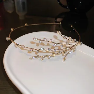 Vintage Crystal Leaf Headwear Headband